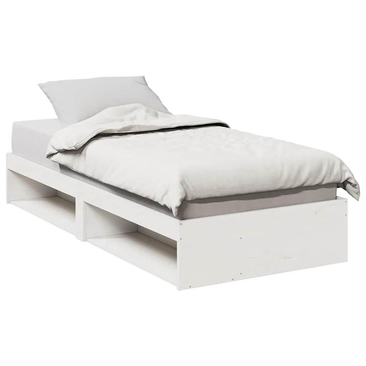 vidaXL Slaapbank zonder matras 100x200 cm massief grenenhout, Huis en Inrichting, Slaapkamer | Bedden, 100 cm, 200 cm, Wit, Eenpersoons