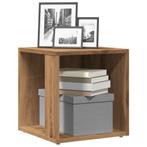 vidaXL Bijzettafel 33x33x34 cm bewerkt hout artisanaal, Verzenden, Nieuw