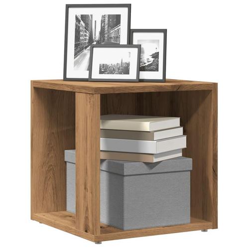 vidaXL Bijzettafel 33x33x34 cm bewerkt hout artisanaal, Huis en Inrichting, Kasten | Overige, Nieuw, Verzenden