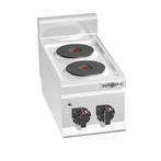 GGM Gastro | Elektrische kookplaat - 4 kW - 2 ronde |, Verzenden, Nieuw in verpakking, Fornuis, Frituur en Grillen