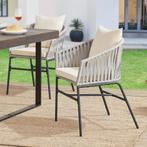 2 Tuinstoelen met touwgaas - Lichtgrijs, Verzenden, Nieuw