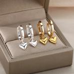 RVS Hart Oorbellen voor Dames – Vintage Gouden Kleur Hart O, Verzenden, Nieuw
