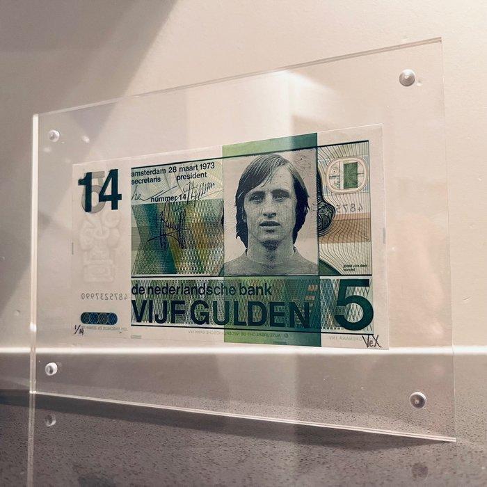 VEX - Vijf Gulden: Johan Cruijff nummer 14, Antiek en Kunst, Kunst | Designobjecten