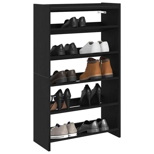 vidaXL Schoenenrek 60x25x100 cm bewerkt hout zwart, Huis en Inrichting, Kasten | Schoenenrekken, Nieuw, Verzenden