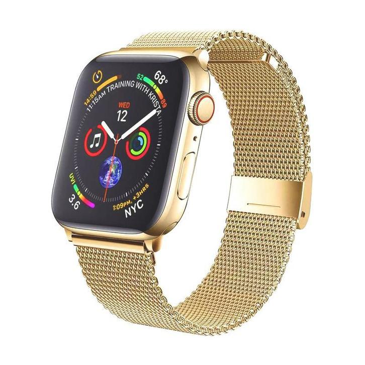 Apple Watch Milanese Bandje Goud 49/46/45/44mm, Telecommunicatie, Wearable-accessoires, Nieuw, Ophalen of Verzenden