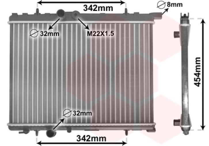 RADIATOR VOOR PEUGEOT 206 2_ 1998-2009 133040, Auto-onderdelen, Airco en Verwarming, Nieuw, Ophalen of Verzenden