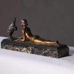 Art Deco beeld Joseph D Aste 1881-1945 jonge vrouw met een, Ophalen of Verzenden
