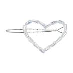 Haarspeld Haarclip 4cm - Hartje Facet Steentjes - Zilver, Nieuw