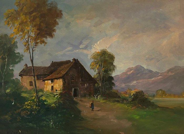 Scuola italiana (XIX-XX), Toegeschreven aan - Paesaggio, Antiek en Kunst, Kunst | Schilderijen | Klassiek