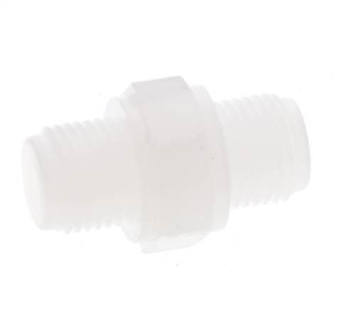 Dubbele Nippel G1/8 PVDF 10bar FDA 14mm Hex, Doe-het-zelf en Verbouw, Overige Doe-het-zelf en Verbouw, Nieuw, Verzenden