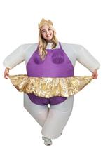 KIMU® Opblaas Kostuum Ballerina Paars Opblaasbaar Pak Ballet, Carnaval, Nieuw, Overige maten, Ophalen of Verzenden