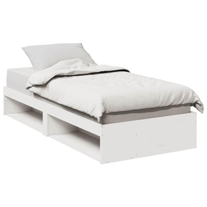 vidaXL Slaapbank zonder matras 90x200 cm massief grenenhout, Huis en Inrichting, Slaapkamer | Bedden, 90 cm, 200 cm, Wit, Eenpersoons