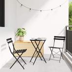 vidaXL Vouw Bistro Set 3 pcs Antraciet Staal, Tuin en Terras, Tuinsets en Loungesets, Verzenden, Nieuw, Rvs