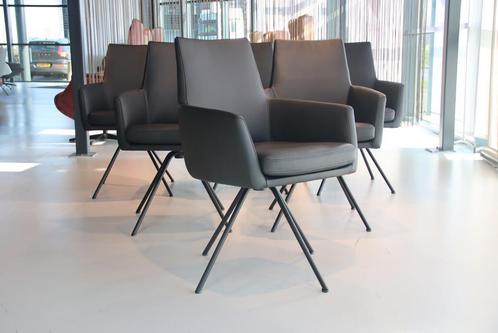 6 x eetkamerstoel Gealux Tampa armstoel draai in leer zwart, Huis en Inrichting, Stoelen, Vijf, Zes of meer stoelen, Zwart, Nieuw