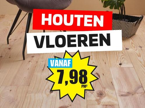 PARTIJVERKOOP! Houten vloeren va €7,98 pm² OP=OP!, Huis en Inrichting, Stoffering | Vloerbedekking, Wit, Crème, Beige, Bruin, Grijs
