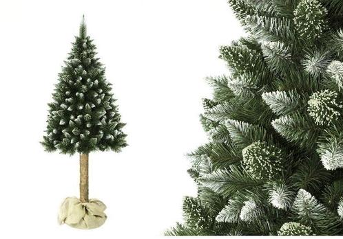Realistische kunstkerstboom 220 cm - met grenen stam en r..., Diversen, Kerst, Nieuw, Ophalen of Verzenden