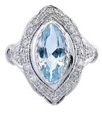 Ring Platina Topaas - Diamant, Nieuw