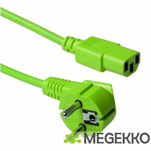ACT Netsnoer CEE 7/7 male (haaks) - C13 groen 3 m, Computers en Software, Overige Computers en Software, Nieuw, Verzenden