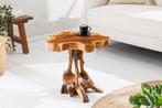 Massief houten bijzettafel ROOT 40cm naturel teakhout, Huis en Inrichting, Tafels | Sidetables, Ophalen of Verzenden, Nieuw
