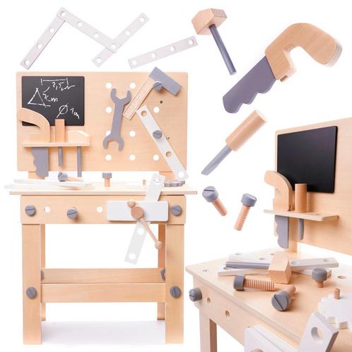 Speelgoed gereedschap werkbank van hout met accessoires, Kinderen en Baby's, Speelgoed | Educatief en Creatief, Ophalen of Verzenden