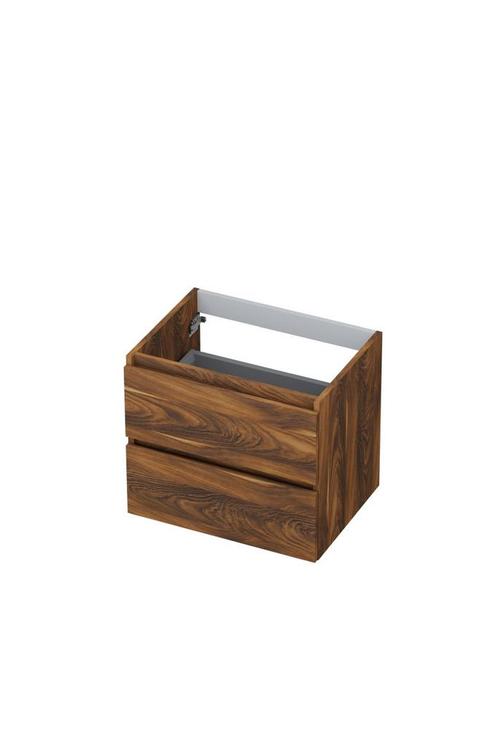 Onderkast INK 2 laden greeploos met houten keerlijst 60 cm x, Doe-het-zelf en Verbouw, Sanitair, Bad, Nieuw, Ophalen of Verzenden