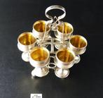Eierhouder set - Ständer mit 6 Bechern - .750 zilver