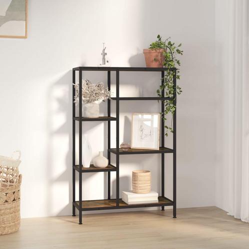 vidaXL Boekenkast 80x30x120 cm staal en bewerkt hout, Huis en Inrichting, Kasten | Boekenkasten, 25 tot 50 cm, Nieuw, Overige houtsoorten