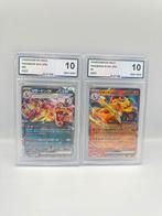 Pokémon - 2 Graded card - CHARIZARD EX HOLO 2x - Various, Hobby en Vrije tijd, Verzamelkaartspellen | Pokémon, Nieuw