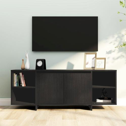 vidaXL Tv-meubel 130x35x50 cm bewerkt hout zwart, Huis en Inrichting, Kasten | Televisiemeubels, 25 tot 50 cm, Nieuw, Overige houtsoorten