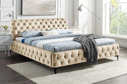 Design tweepersoonsbed MODERN BAROK 180x200cm champagne, Huis en Inrichting, Slaapkamer | Bedden, Ophalen of Verzenden