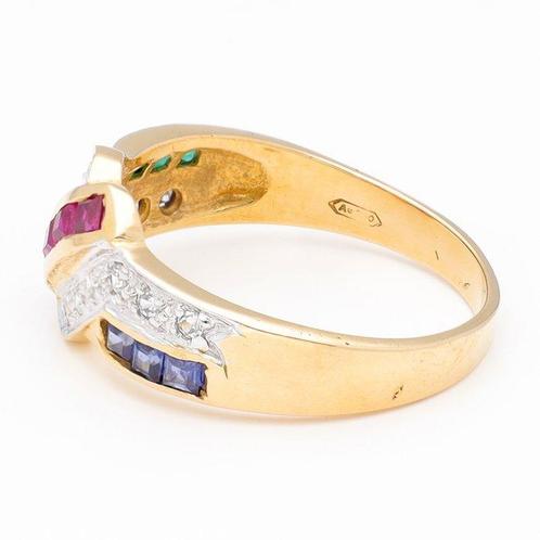 Ring - 18 karaat Geel goud Diamant (Natuurlijk), Sieraden, Tassen en Uiterlijk, Ringen