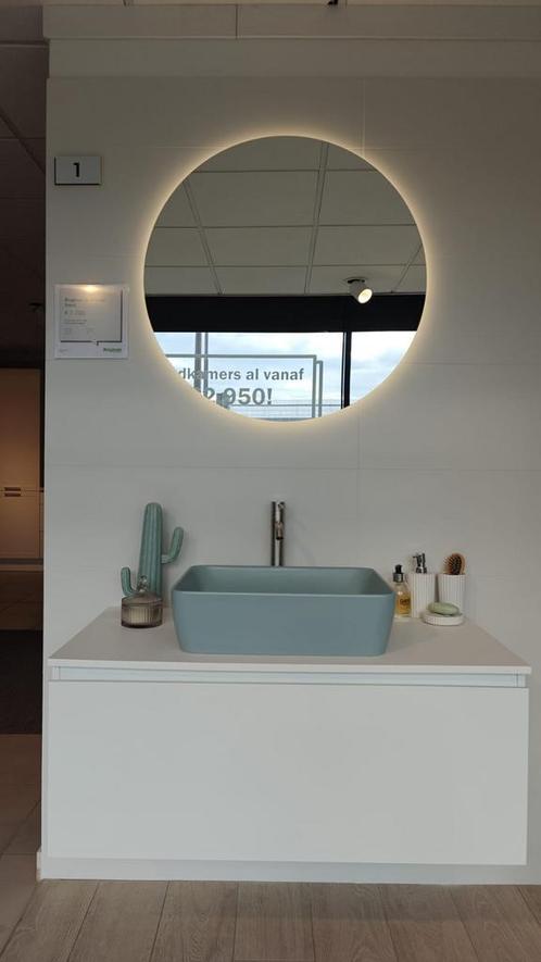 Showmodel badmeubel met waskom groen 80cm - 0038, Huis en Inrichting, Badkamer | Badkamermeubels, Nieuw, Ophalen