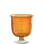 J-Line vaas Romeins Hals - glas - oranje, Huis en Inrichting, Woonaccessoires | Vazen, Verzenden, Nieuw