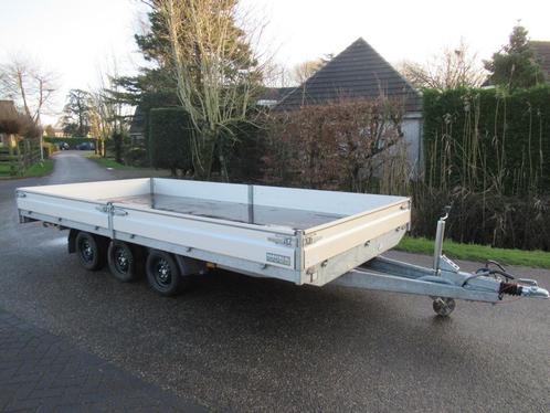 Hapert plateauwagen 505x240 3500kg 3asser met oprijbalken, Auto diversen, Aanhangers en Bagagewagens, Gebruikt, Ophalen