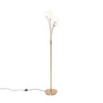 Moderne vloerlamp goud met opaal glas 5-lichts  - Athens, Huis en Inrichting, Lampen | Vloerlampen, Nieuw, Overige materialen