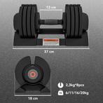 TRUUSK Verstelbare Enkele Dumbbell - 6/11/16/20 Kg - Korte H, Sport en Fitness, Fitnessmaterialen, Verzenden, Nieuw