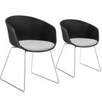Kunststof eetkamerstoel Logart, gestoffeerd - Set van 2, Huis en Inrichting, Stoelen, Verzenden, Nieuw