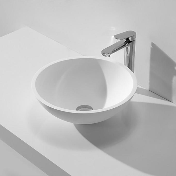 Wiesbaden Valerie Waskom - Rond - 43x13cm - Solid Surface -, Doe-het-zelf en Verbouw, Sanitair, Nieuw, Ophalen of Verzenden