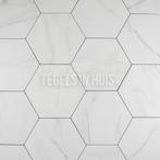 Vloertegel / wandtegel hexagon marmer calacatta wit grijs, Doe-het-zelf en Verbouw, Tegels, Keramiek, Nieuw, Ophalen of Verzenden