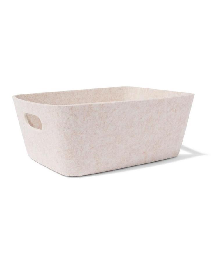 HEMA Mand 33x14cm vilt beige 4=40% / 3=30% / 2=20%, Huis en Inrichting, Kasten | Overige, Nieuw, Verzenden