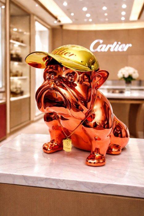 GF Exclusives - XL 40cm Cartier Dog Chrome Artwork By: GF, Antiek en Kunst, Kunst | Designobjecten