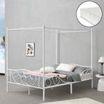 Metalen hemelbed Finstrom wit met matras 140x200 cm, Nieuw, Verzenden