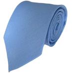 Lichtblauwe stropdas XL - katoen • Stropdassen blauw, Effen, Nieuw, Losse Blouse Kraagjes, Verzenden