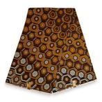 Afrikaanse stof - Bruine Hexagon  - 100% katoen - 1 yard, Hobby en Vrije tijd, Ophalen of Verzenden, Nieuw