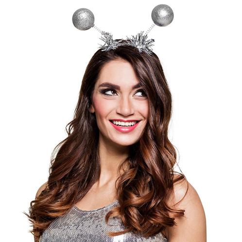 Tiara Glitterballen Zilver, Hobby en Vrije tijd, Feestartikelen, Nieuw, Verzenden