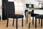 Chesterfield Stoel CASTLE Zwart fluweel rubberhout, Huis en Inrichting, Ophalen of Verzenden, Nieuw