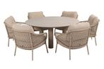 4 Seasons Sardinia/Donato low dining tuinset Ø160 cm., Tuin en Terras, Tuinsets en Loungesets, Verzenden, Nieuw, Rvs, Tuinset