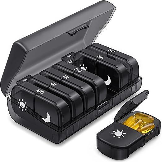 Pillendoosje - Overzichtelijk - 7 Dagen - Medicijn box met, Verzamelen, Blikken, Nieuw, Verzenden