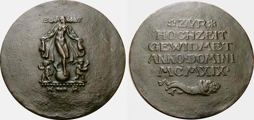 Bronze-medaille 1919 Liebe en Ehe, Postzegels en Munten, Penningen en Medailles, Verzenden