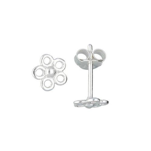 Lilly oorknopjes opengewerkte bloem - zilver, Sieraden, Tassen en Uiterlijk, Oorbellen, Verzenden